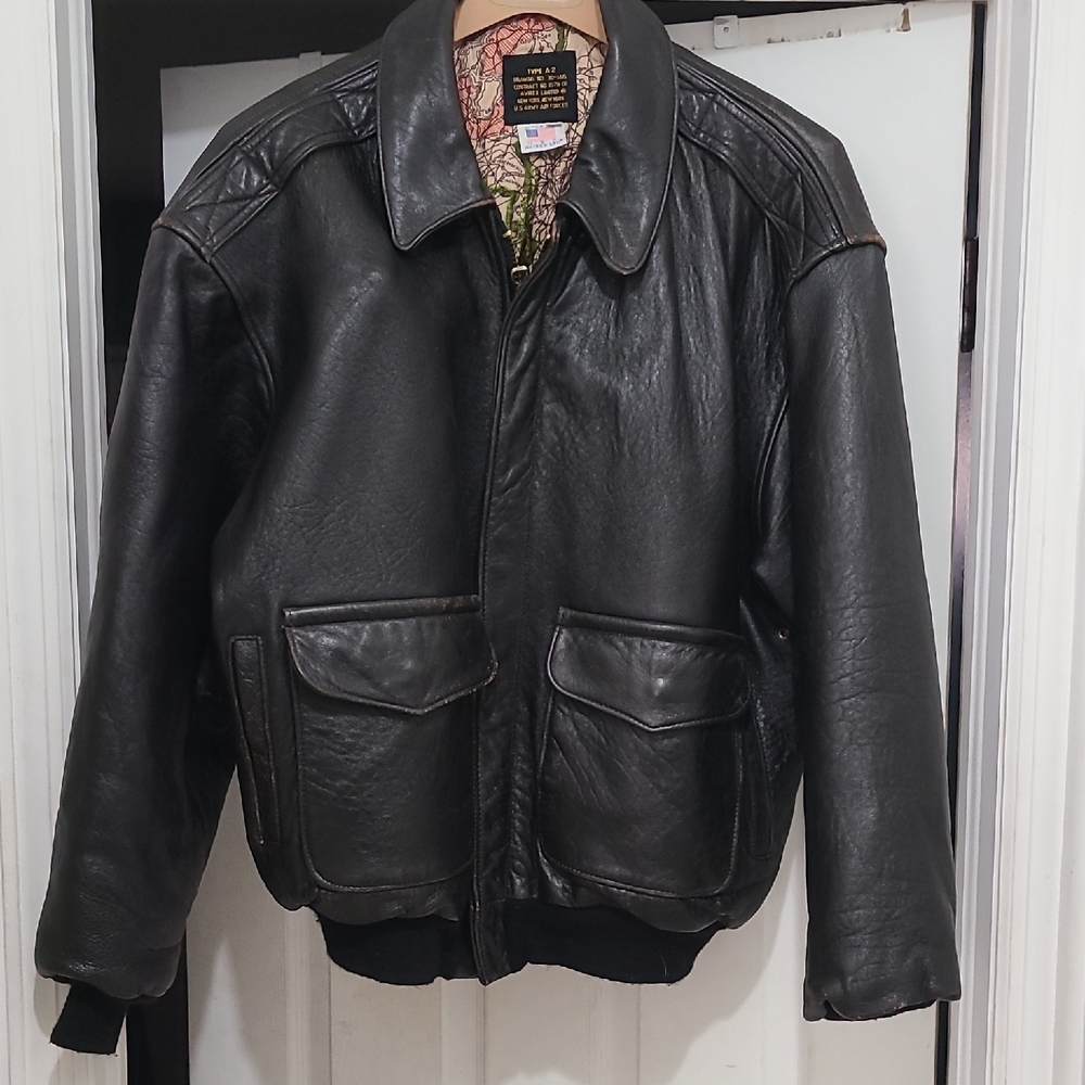 Men's Classic Black Leather Field Jacket